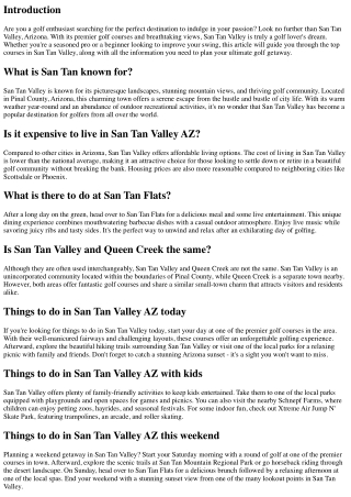 A Golf Lover's Dream: Tee Off at San Tan's Premier Courses