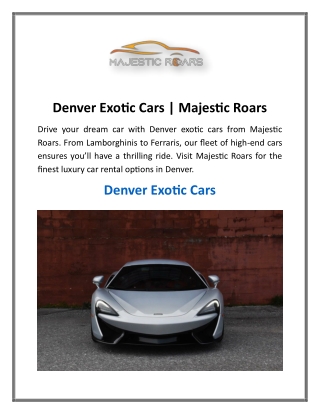 Denver Exotic Cars