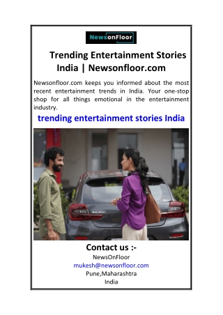 Trending Entertainment Stories India  Newsonfloor.com