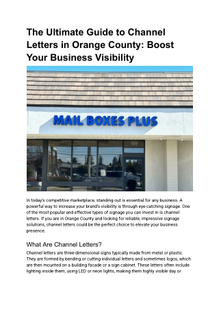 The Ultimate Guide to Channel Letters in Orange County_ Boost Your Business Visibility