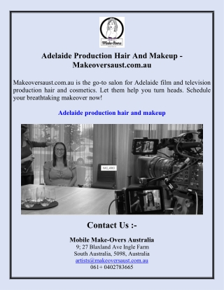 Adelaide Production Hair And Makeup - Makeoversaust.com.au