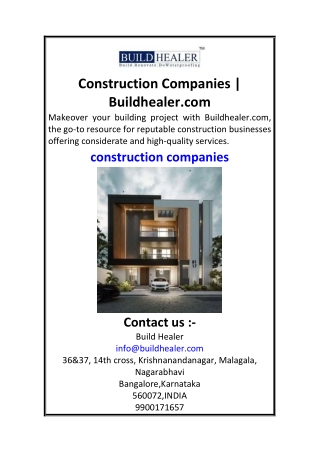 Construction Companies  Buildhealer.com