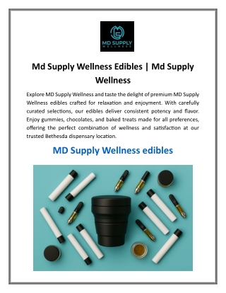 Md Supply Wellness Edibles