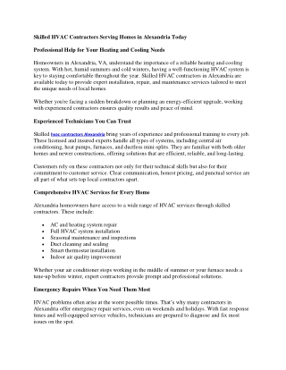 hvac contractors alexandria