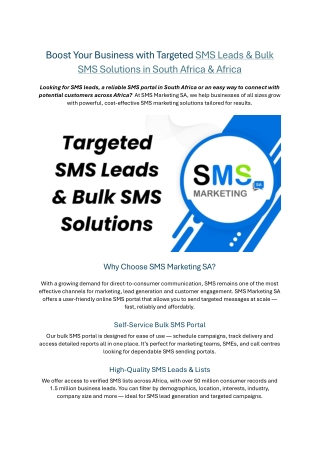 Boost Your Business with Targeted SMS Leads