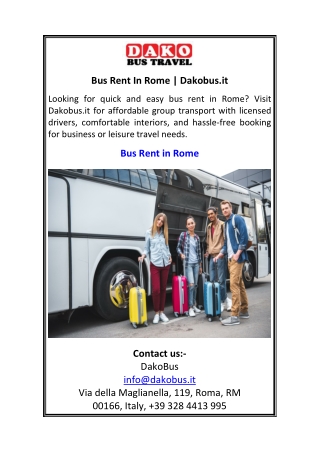 Bus Rent In Rome Dakobus.it