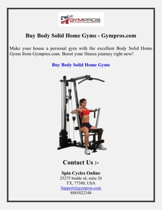 Buy Body Solid Home Gyms - Gympros.com