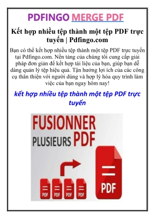 Kết hợp nhiều tệp thành một tệp PDF trực tuyến | Pdfingo.com