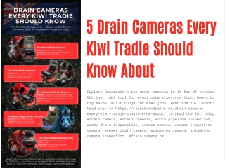5 Drain Cameras Every Kiwi Tradie Should Know About