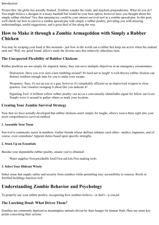 How to Make It Through a Zombie Armageddon with Just a Rubber Hen