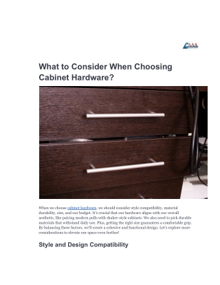 What to Consider When Choosing Cabinet Hardware_