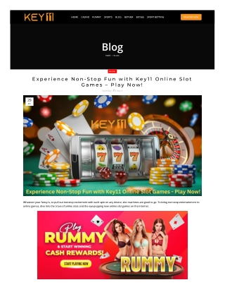 Experience Non-Stop Fun with Key11 Online Slot Games – Play Now!