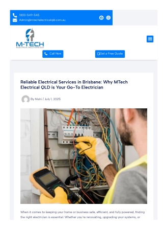 Electrical services Brisbane