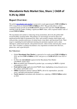Macadamia Nuts Packaging Market | Innovation & Demand