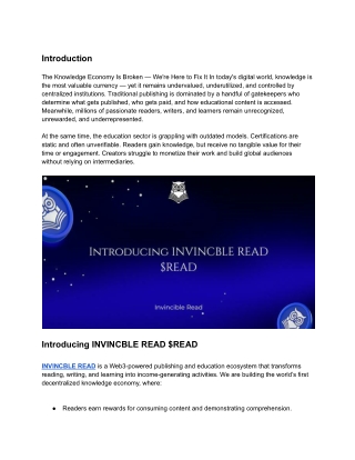 Introducing INVINCBLE READ $READ