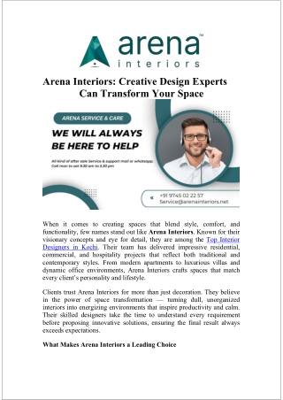 Top Interior Designers in Kochi