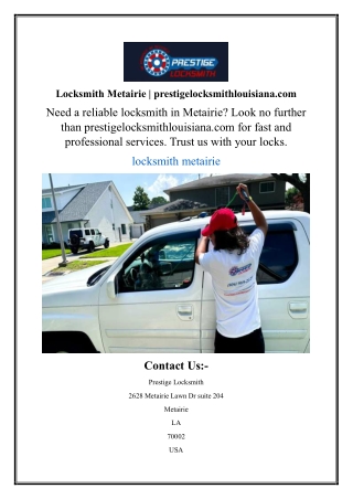 Locksmith Metairie | prestigelocksmithlouisiana.com