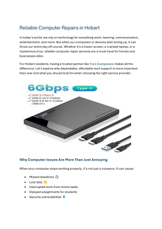 Reliable Computer Repairs in Hobart