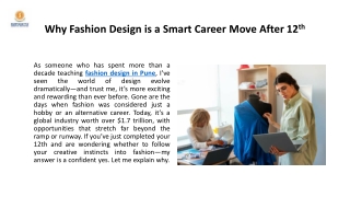 Why Fashion Design is a Smart Career Move