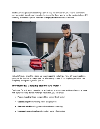 From Driveway to Fully Charged_ Home EV Charging Station Benefits