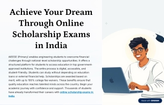 Achieve Your Dream Through Online Scholarship Exams in India