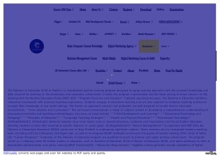 Diploma in Education Course