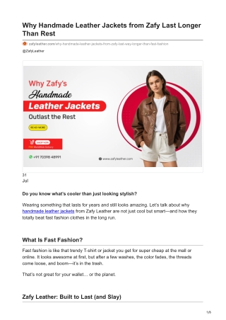 zafyleather.com-Why Handmade Leather Jackets from Zafy Last Longer Than Rest