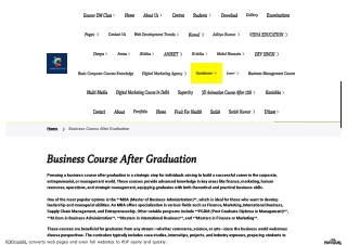 Business Course After Graduation