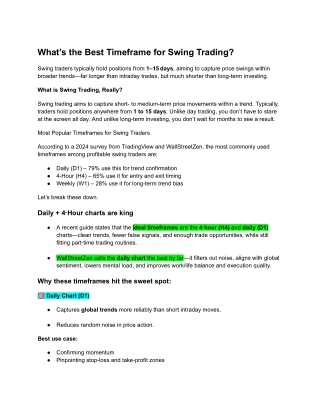 Best Timeframe for Swing Trading
