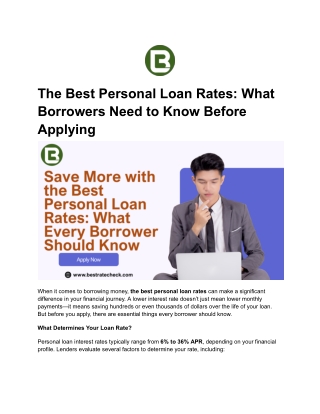 The Best Personal Loan Rates_ What Borrowers Need to Know Before Applying
