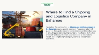 Where to find a shipping and logistics company in Bahamas