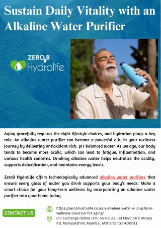 Sustain Daily Vitality with an Alkaline Water Purifier