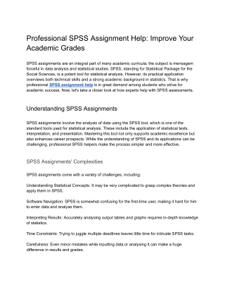 Professional SPSS Assignment Help_ Improve Your Academic Grades