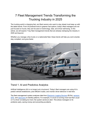 7 Fleet Management Trends Shaping Trucking in 2025