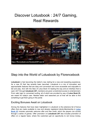 Discover Lotusbook _ 24_7 Gaming, Real Rewards