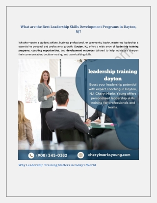 What are the Best Leadership Skills Development Programs in Dayton, NJ
