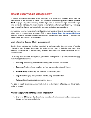 What is Supply Chain Management? | Guide to Supply Chain Management Software