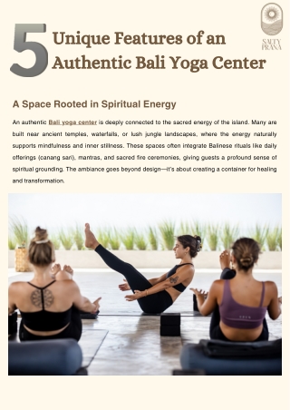 5 Unique Features of an Authentic Bali Yoga Center