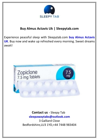 Buy Almus Actavis Uk | Sleepytab.com