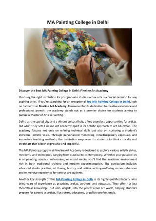 MA Painting College In Delhi