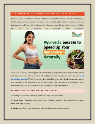 Ayurvedic Secrets to Speed Up Your Metabolism Naturally