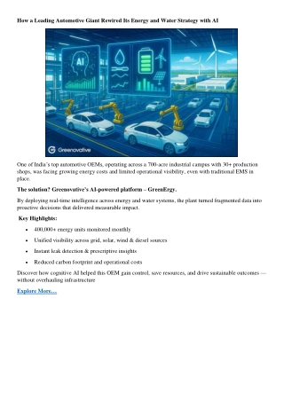 How an Indian Auto Giant Transformed Energy & Water Efficiency with AI