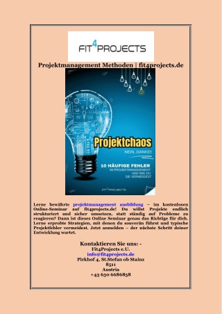 Projektmanagement Methoden | fit4projects.de