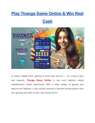 Play Tiranga Game Online & Win Real Cash