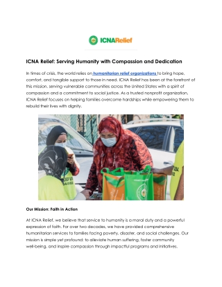 ICNA Relief: A Lifeline for Vulnerable Communities