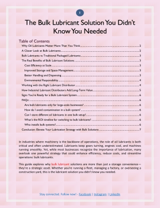 The Bulk Lubricant Solution You Didn’t Know You Needed