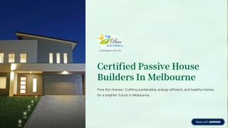 Certified Passive House Builders In Melbourne