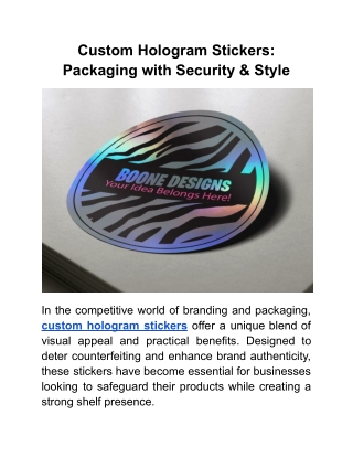 Custom Hologram Stickers_ Packaging with Security & Style