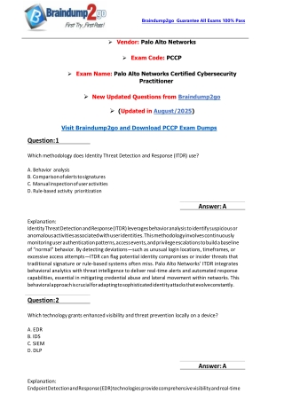 [2025-New-Exam]Braindump2go PCCP VCE Dumps(1-38)