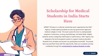 Scholarship for Medical Students in India Starts Here